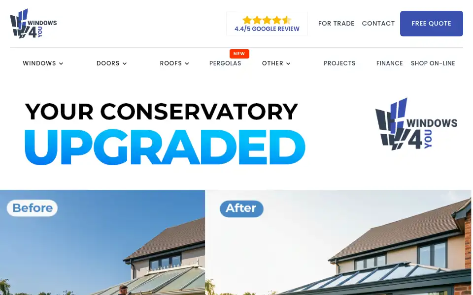 Screenshot of window4you.co.uk