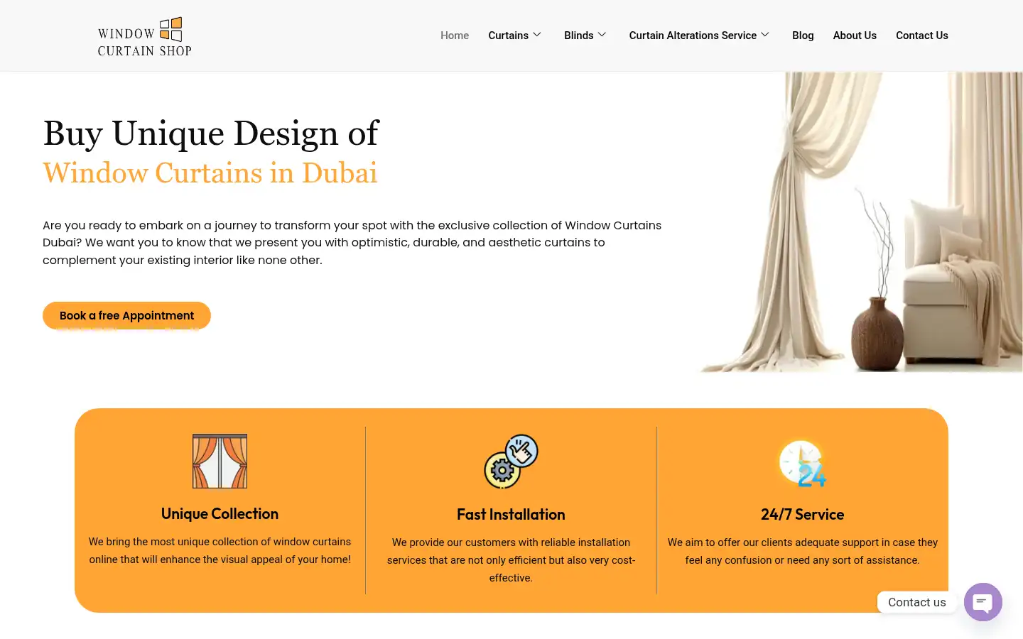 Screenshot of windowcurtainshop.ae