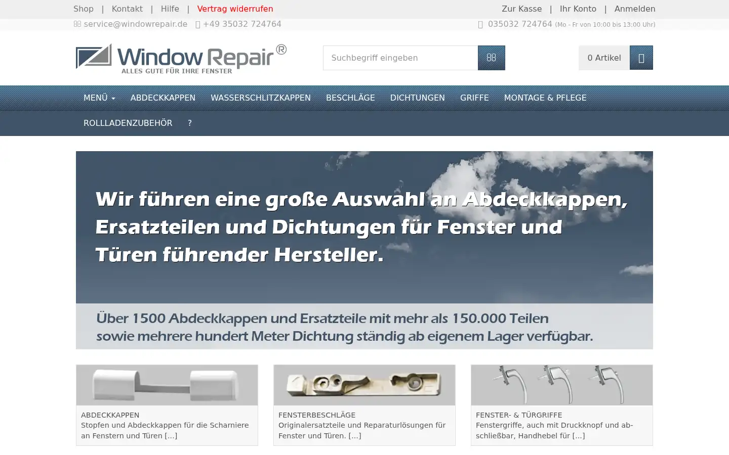 Screenshot of windowrepair.de