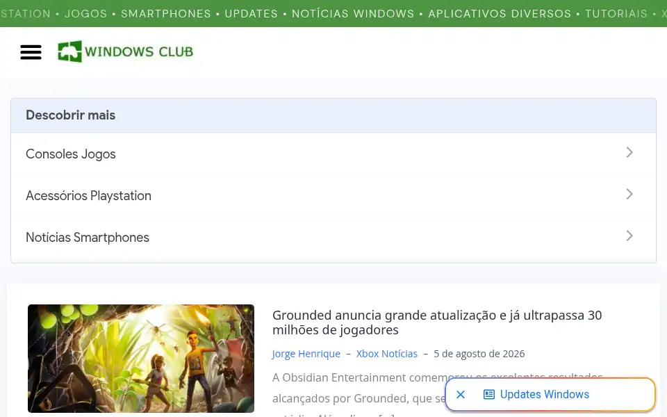 Screenshot of windowsclub.com.br