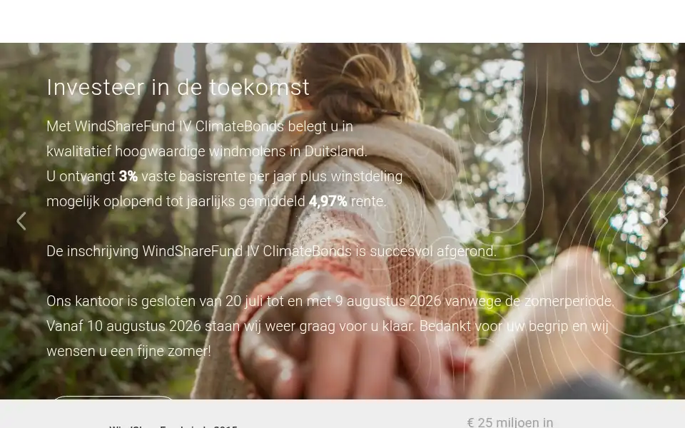 Screenshot of windsharefund.com