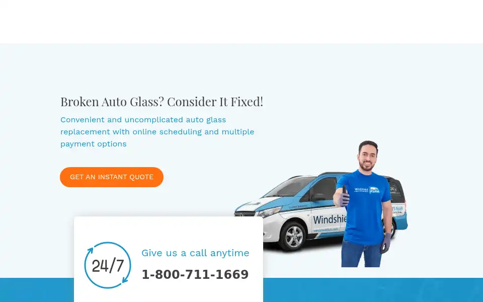 Screenshot of windshieldhub.com