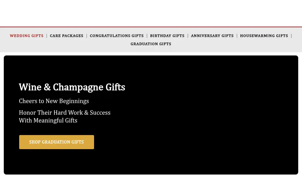Screenshot of wineandchampagnegifts.com