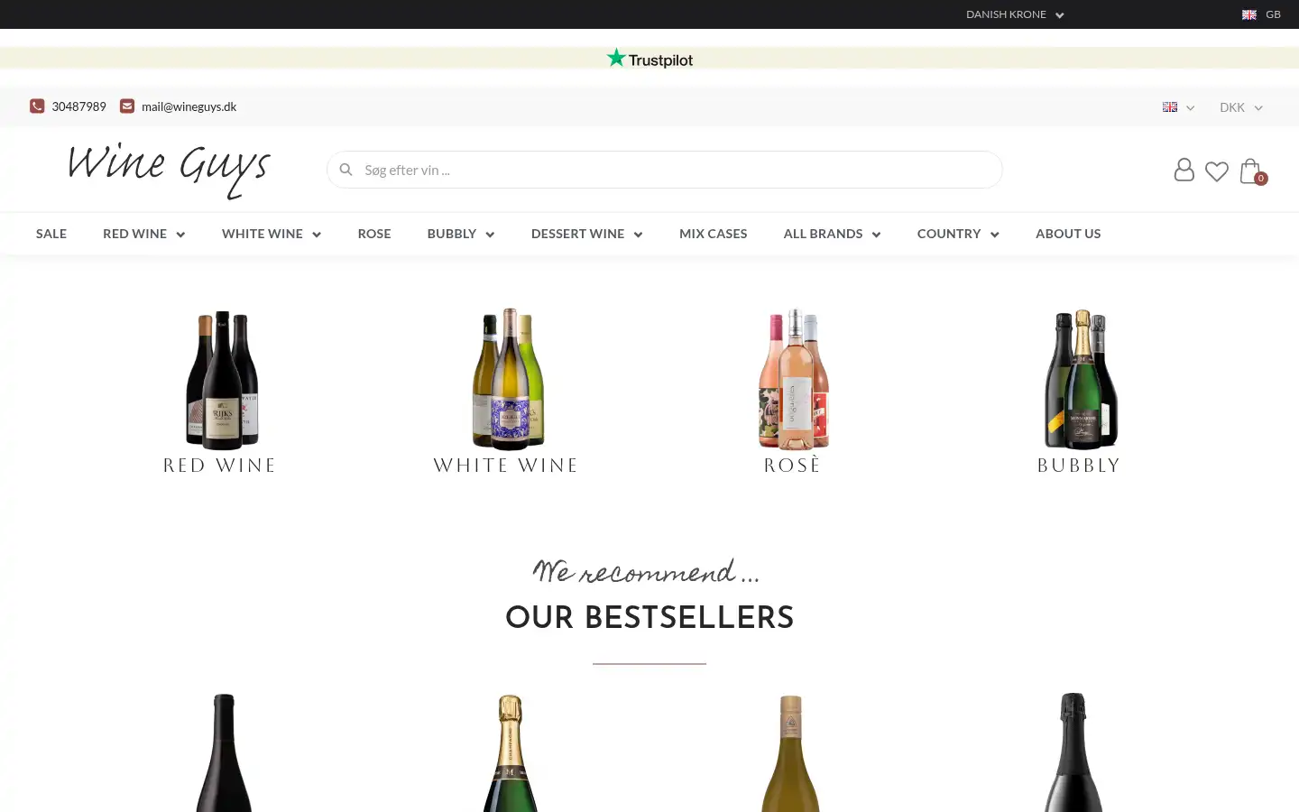 Screenshot of wineguys.dk