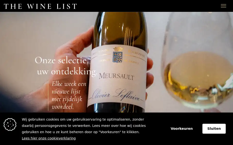 Screenshot of winelist.nl