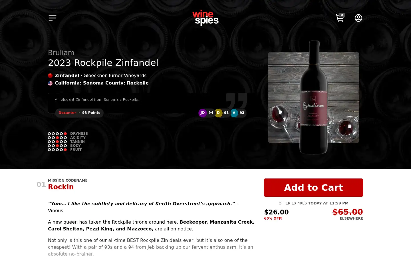 Screenshot of winespies.com