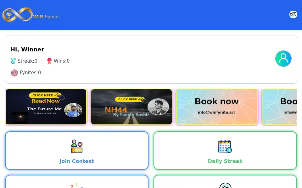 Screenshot of winfynite.art