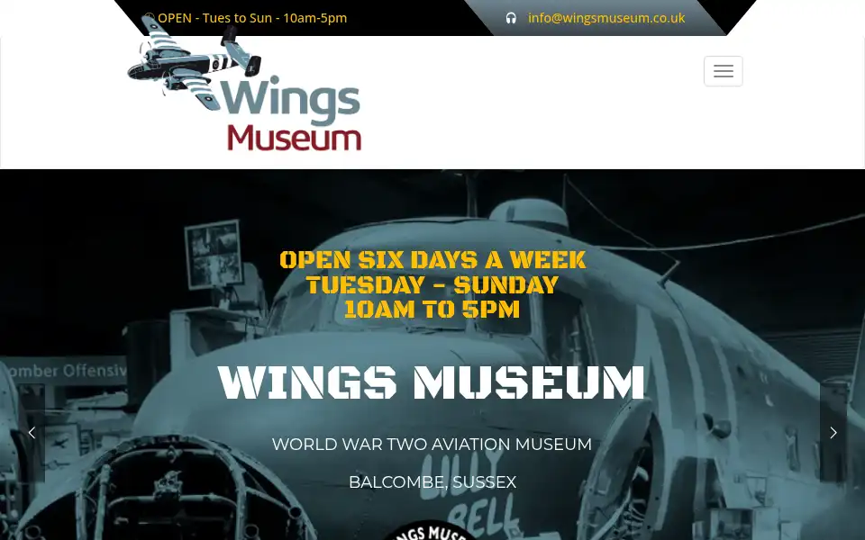 Screenshot of wingsmuseum.co.uk