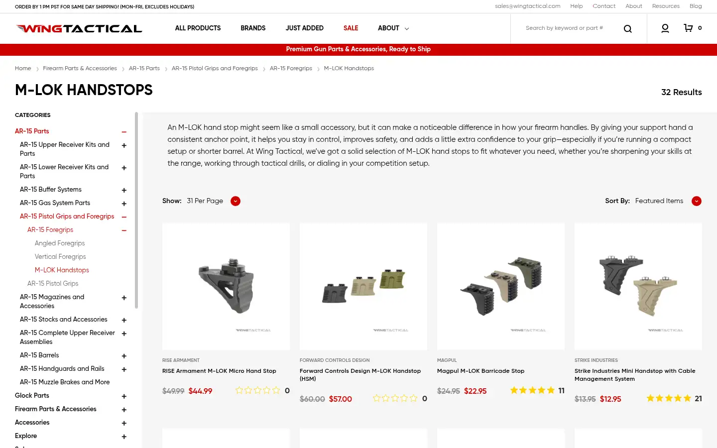 Screenshot of wingtactical.com