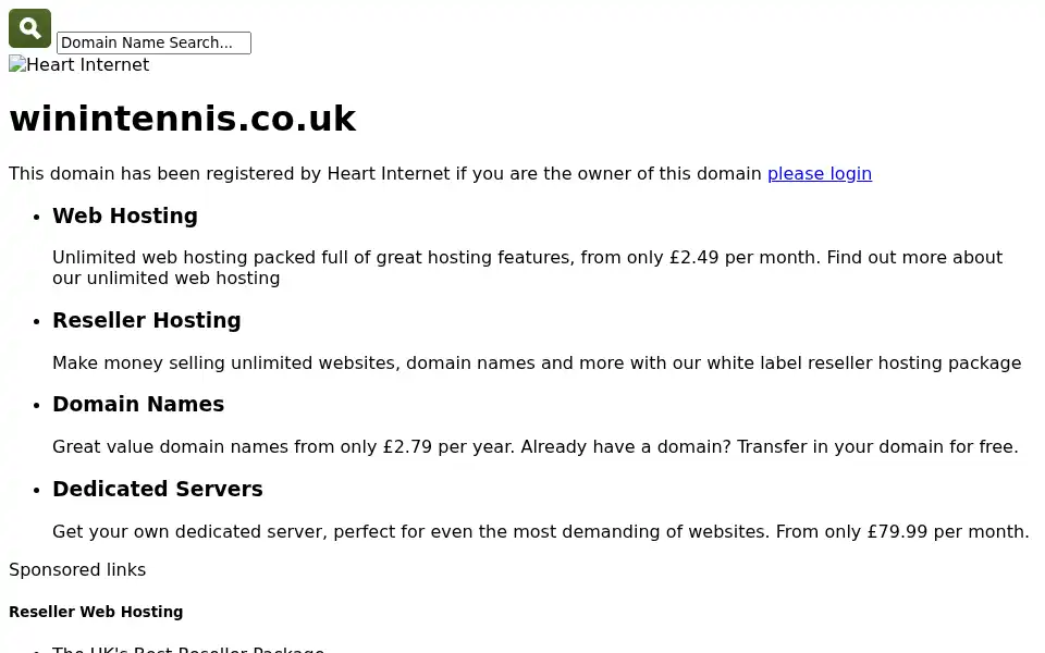 Screenshot of winintennis.co.uk