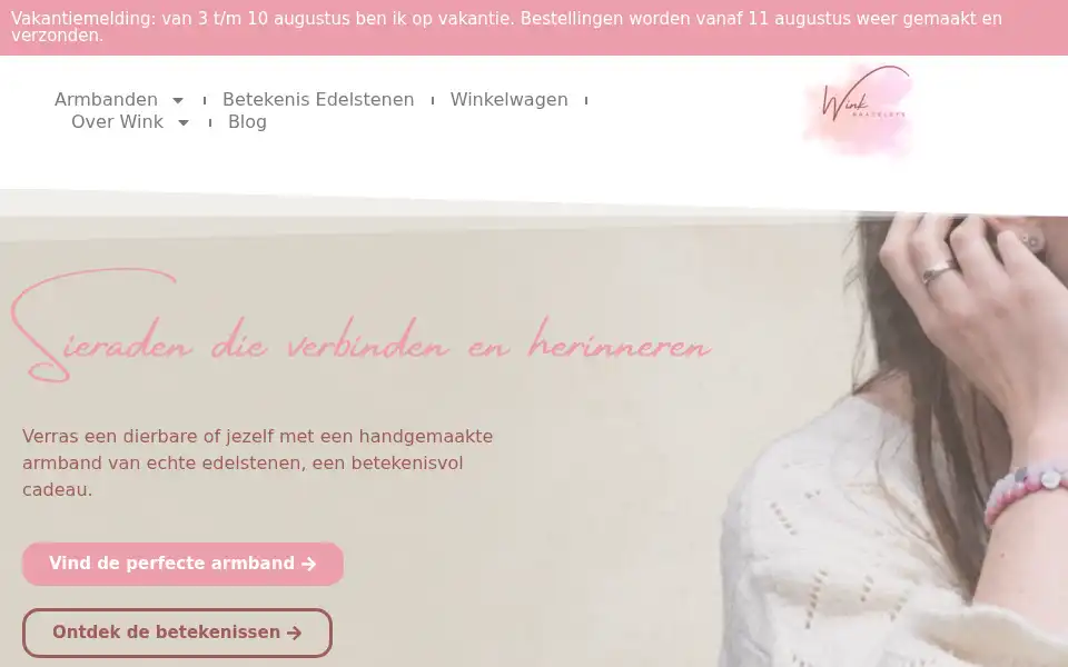 Screenshot of wink-bracelets.nl