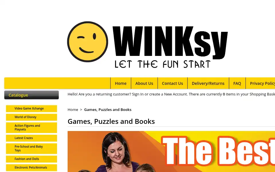 Screenshot of winksy.co.uk