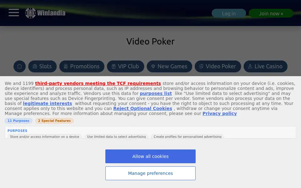 Screenshot of winlandia.com