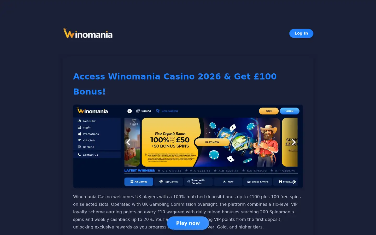 Screenshot of winomania.me.uk