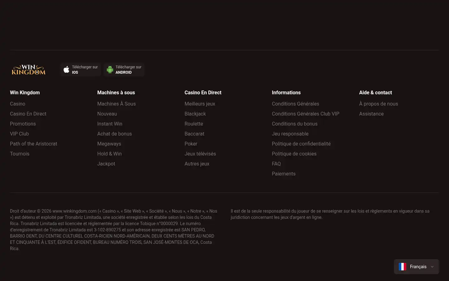 Screenshot of wins-park.fr