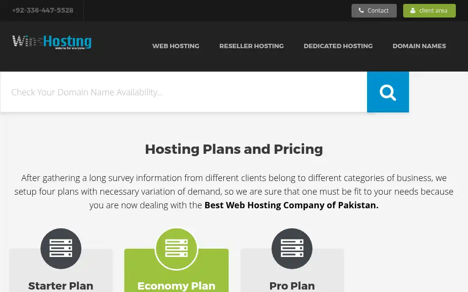 Screenshot of winshosting.com