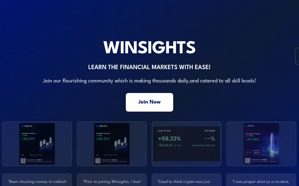 Screenshot of winsightsmarkets.com