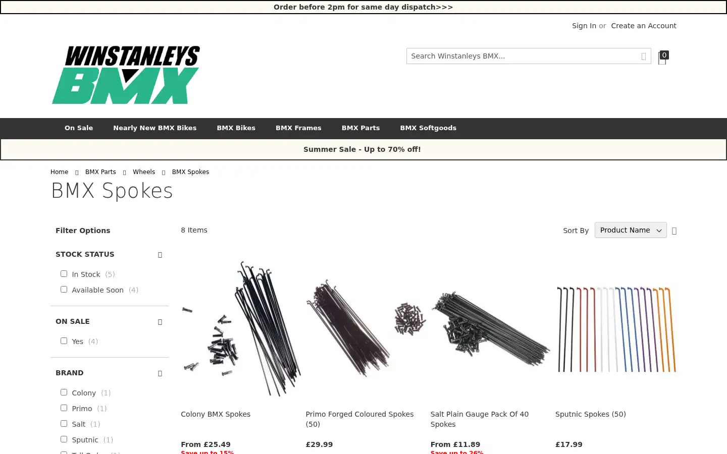 Screenshot of winstanleysbmx.com
