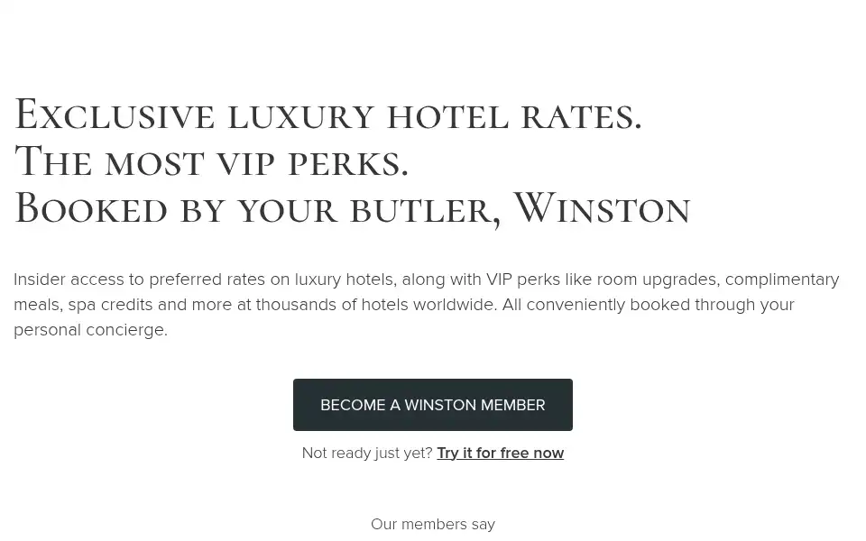 Screenshot of winston.travel