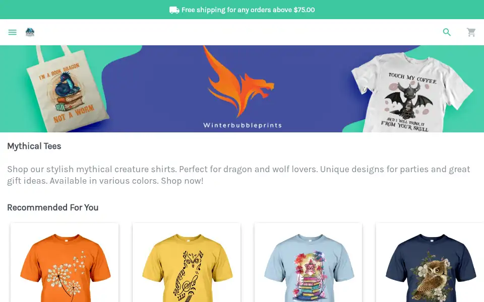 Screenshot of winterbubbleprint.com