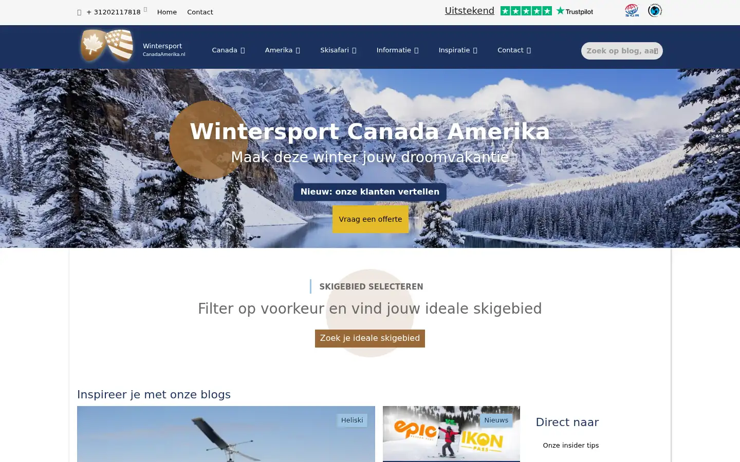 Screenshot of wintersportcanadaamerika.nl