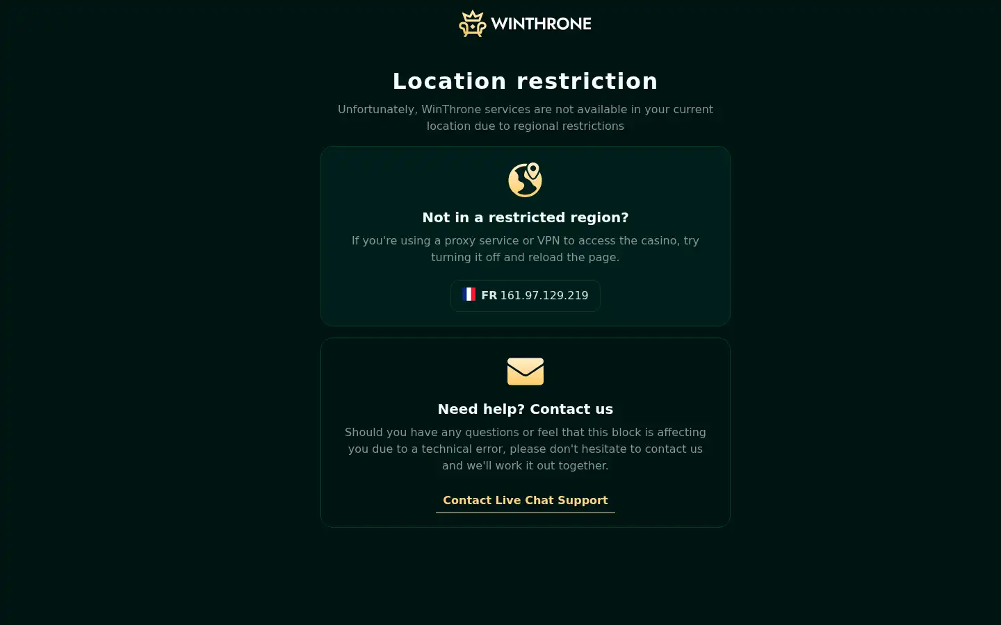 Screenshot of winthrone.com