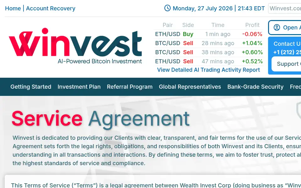 Screenshot of winvest.com