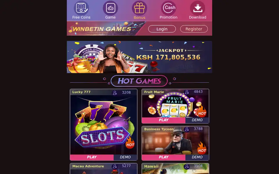 Screenshot of winwin.me.ke
