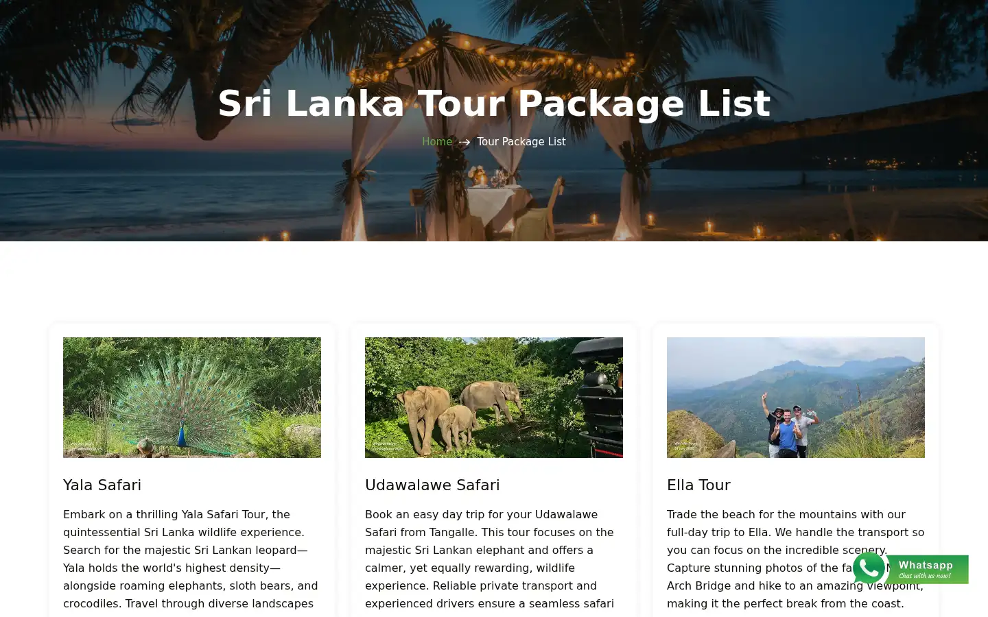 Screenshot of winwintours.lk