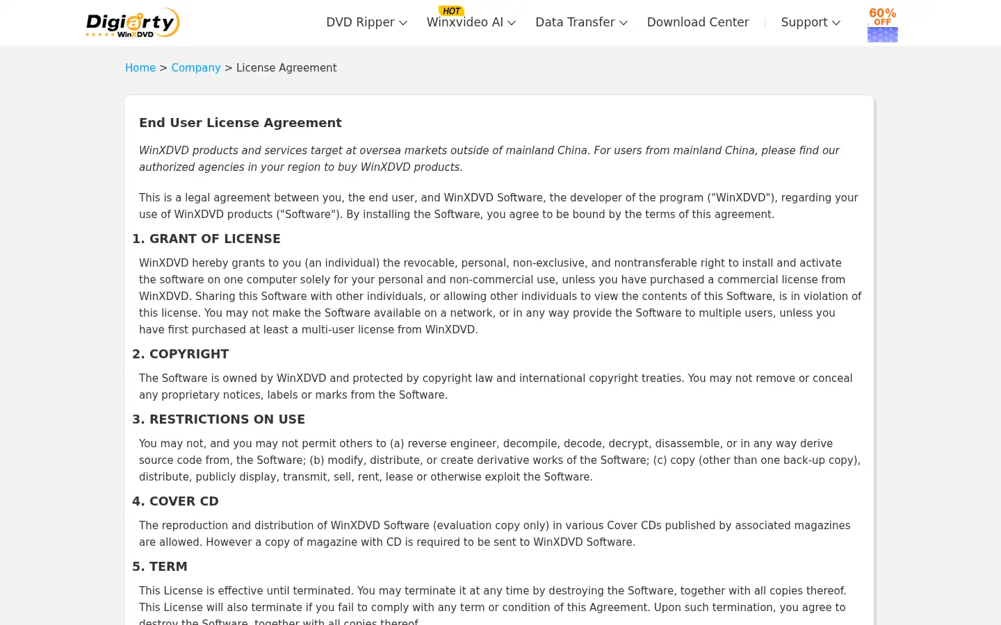 Screenshot of winxdvd.com