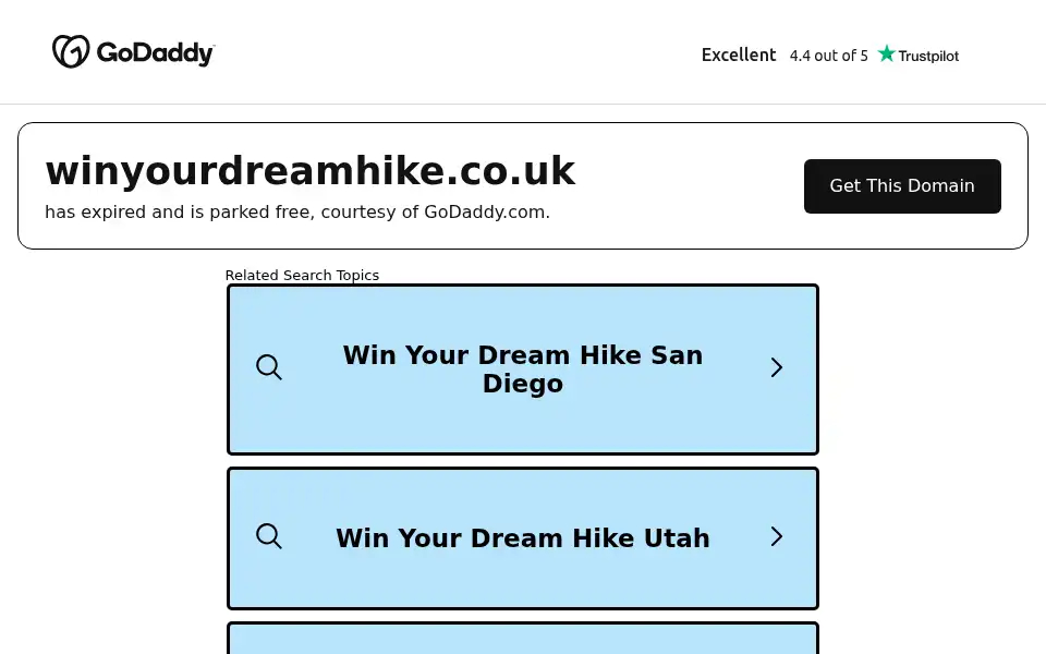 Screenshot of winyourdreamhike.co.uk