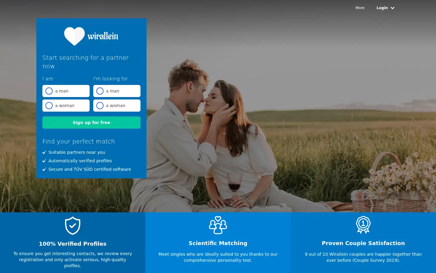 Screenshot of wirallein.de