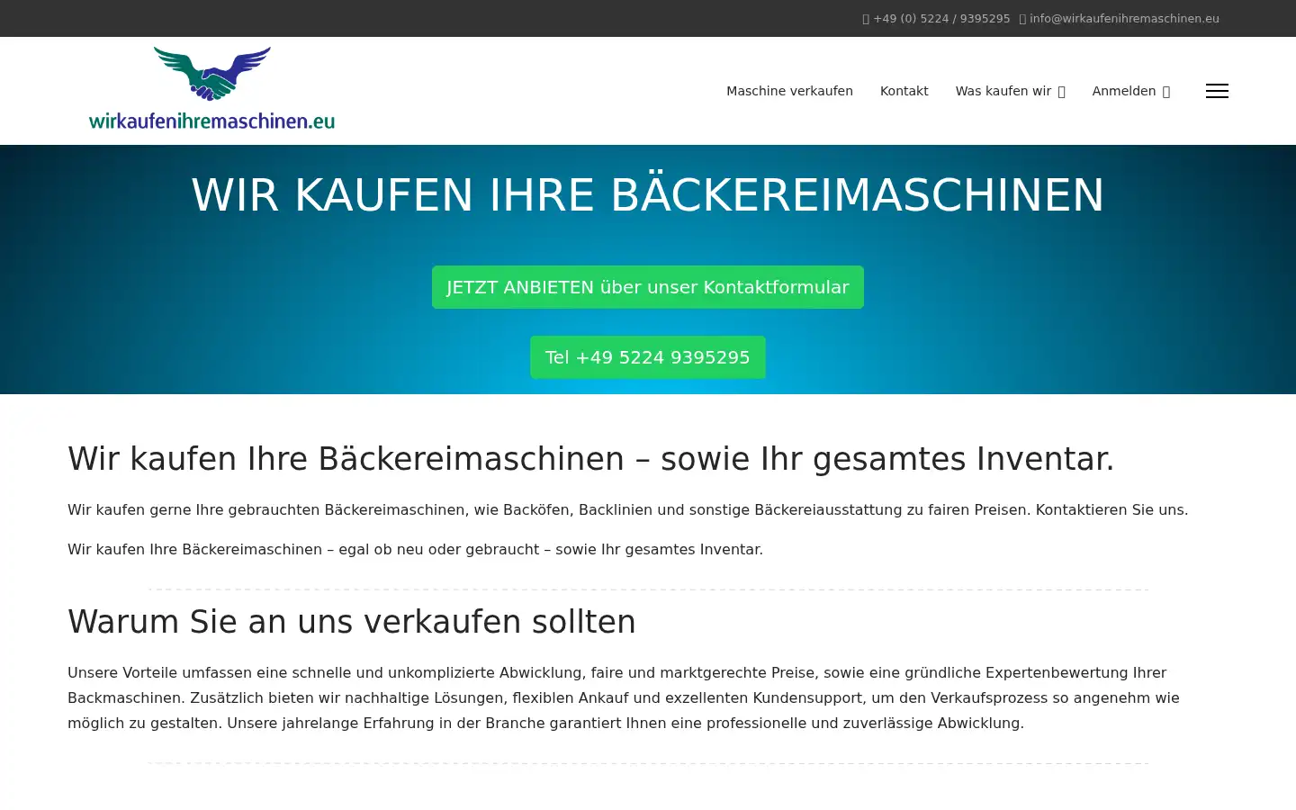 Screenshot of wirkaufenbackmaschinen.de