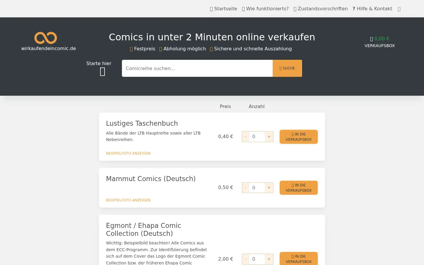 Screenshot of wirkaufendeincomic.de