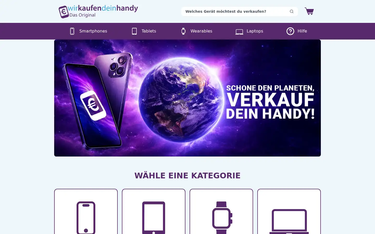 Screenshot of wirkaufendeinhandy.de