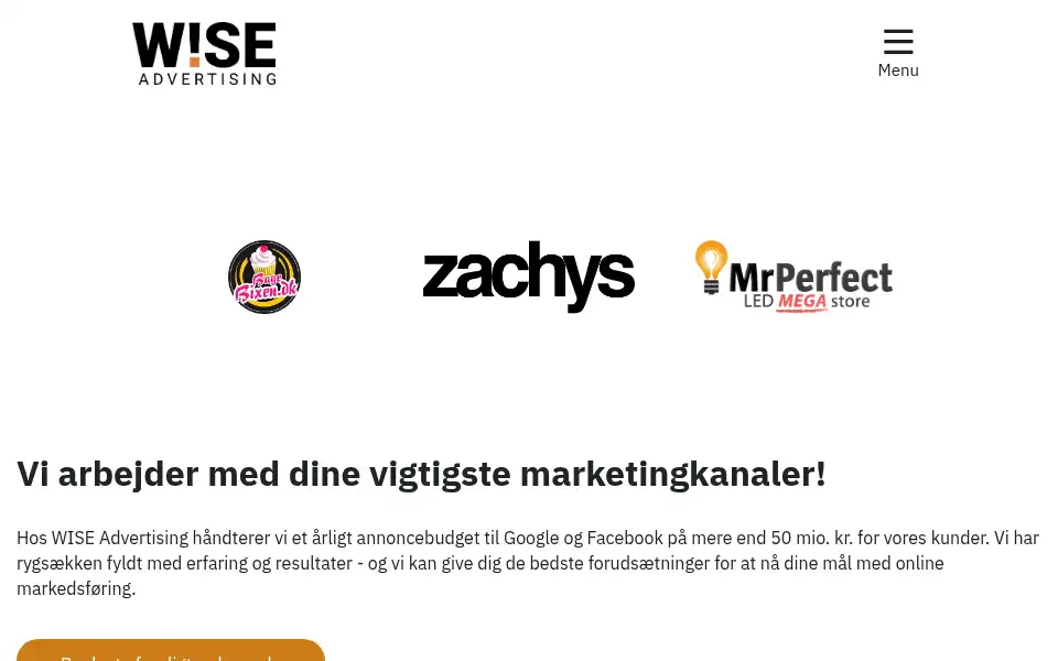 Screenshot of wiseadvertising.dk