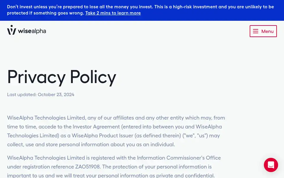 Screenshot of wisealpha.com