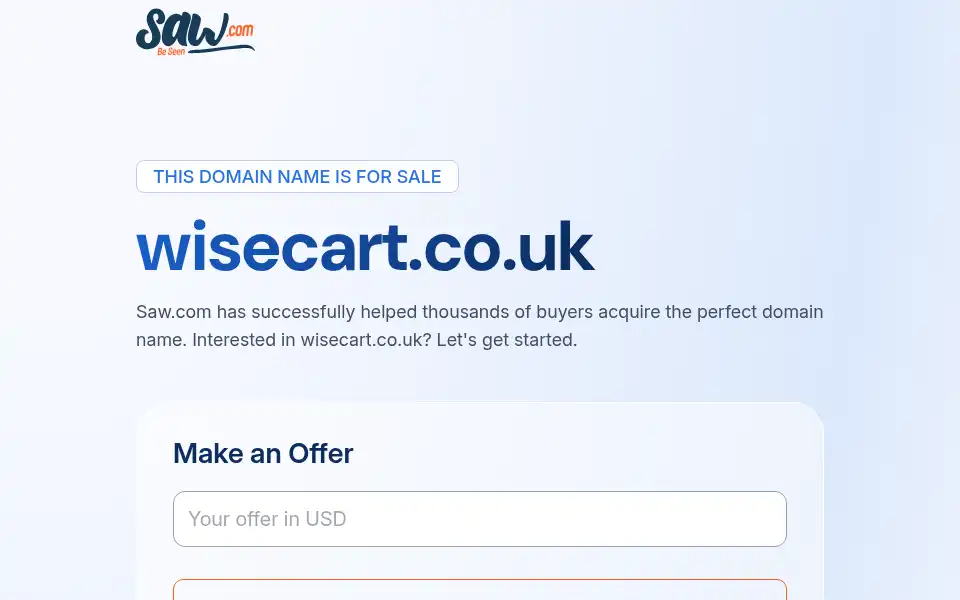 Screenshot of wisecart.co.uk