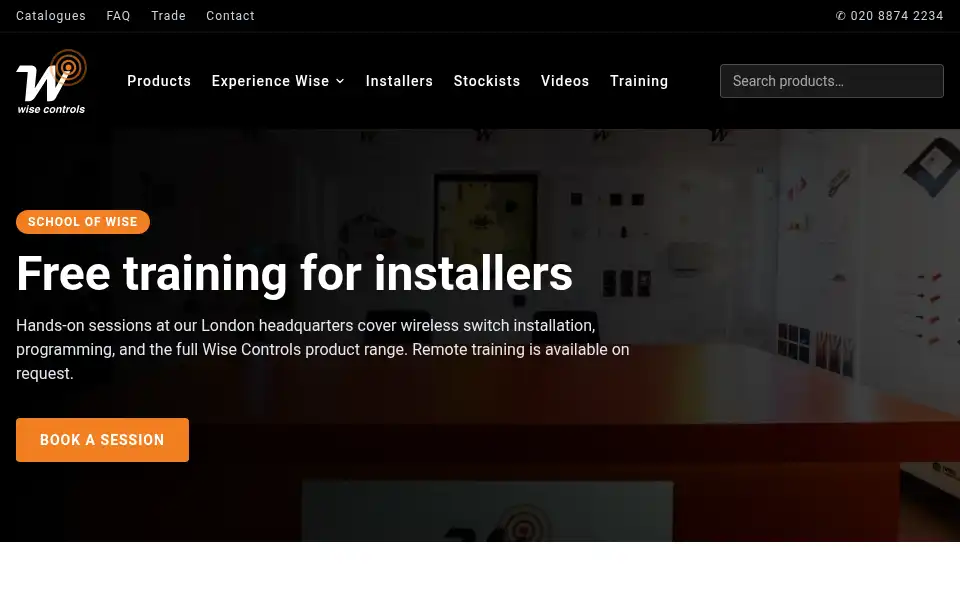 Screenshot of wisecontrols.com