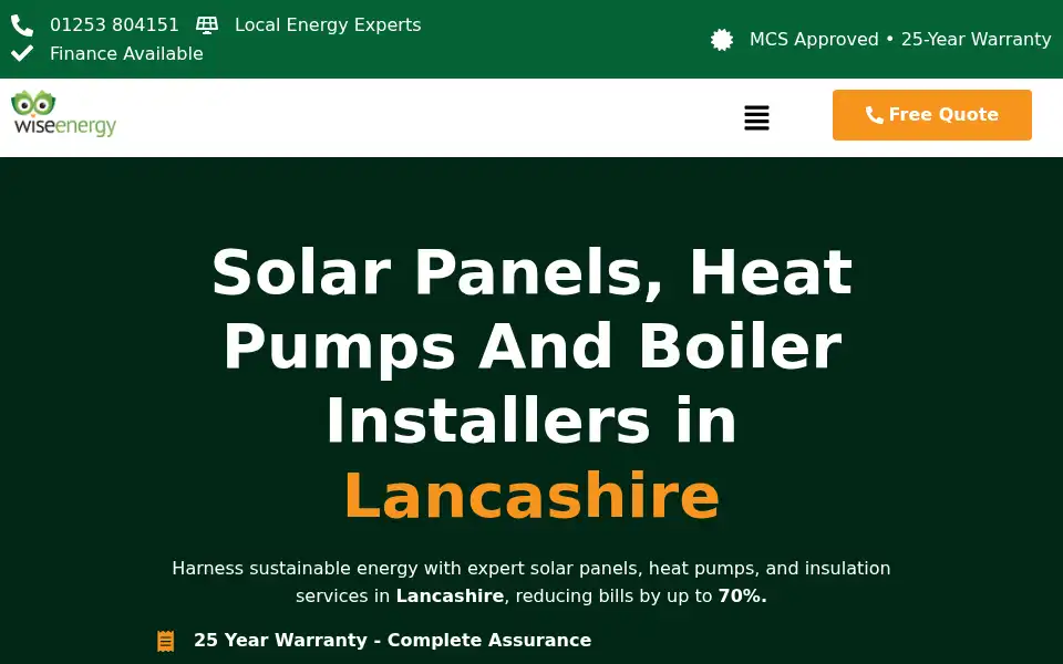 Screenshot of wiseenergy.co.uk
