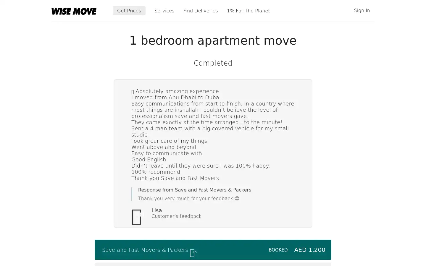 Screenshot of wisemove.ae