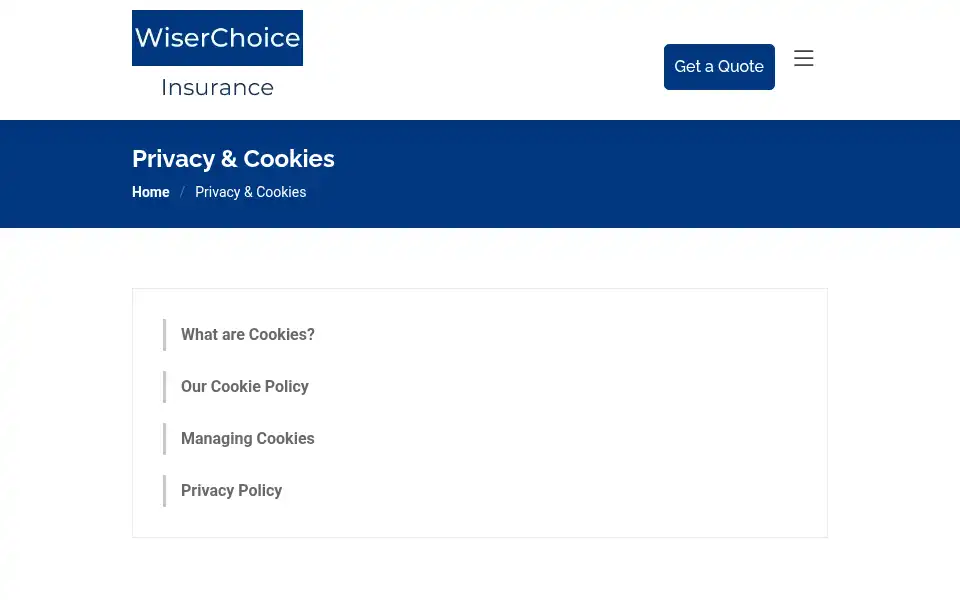 Screenshot of wiserchoice.co.uk