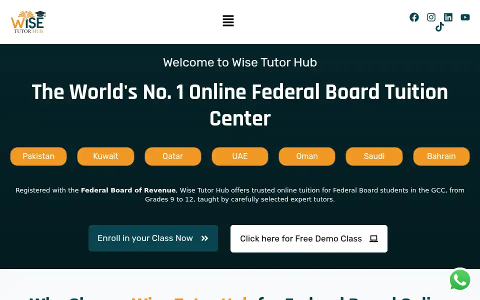 Screenshot of wisetutorhub.com