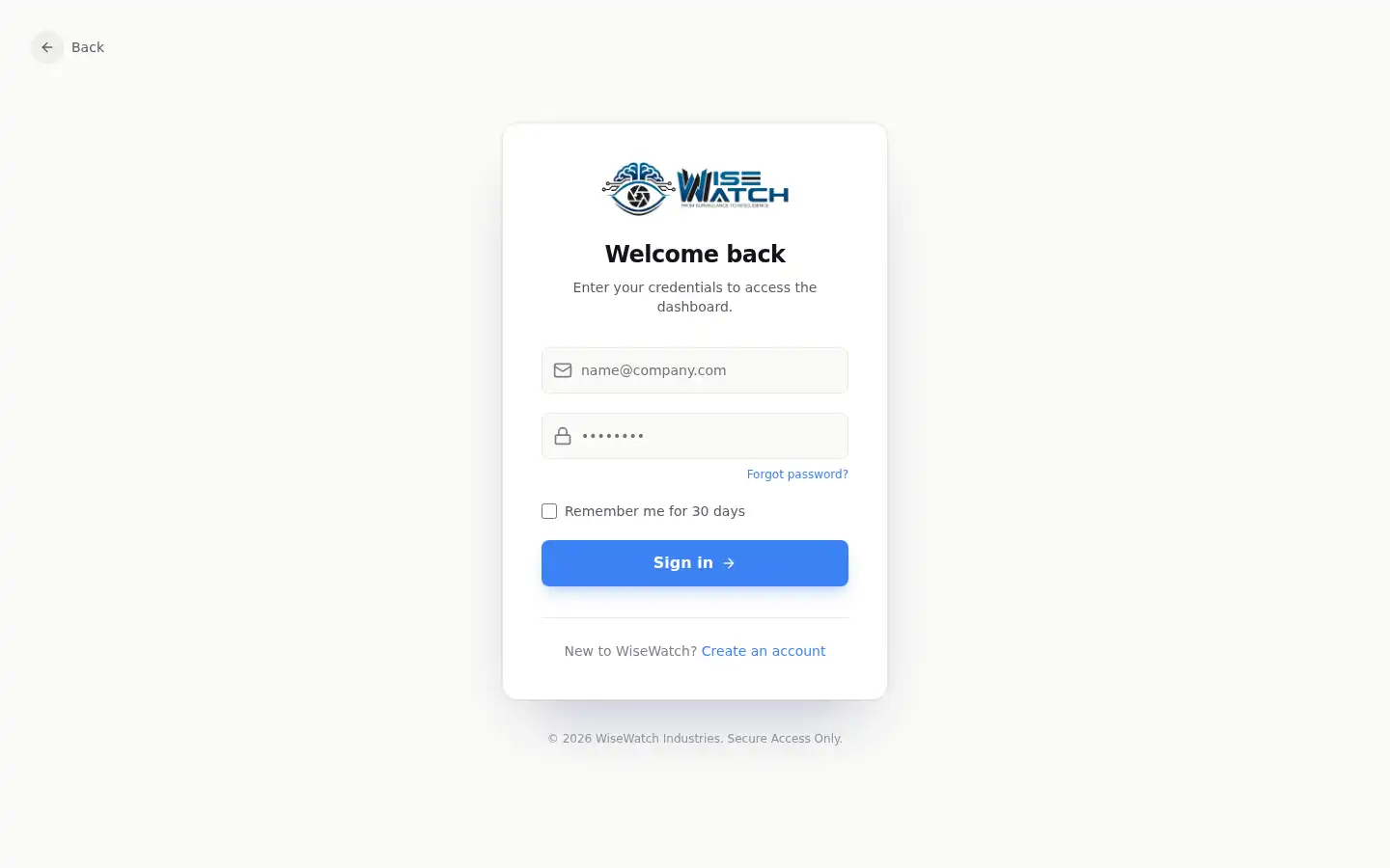 Screenshot of wisewatch.savtechglobal.com