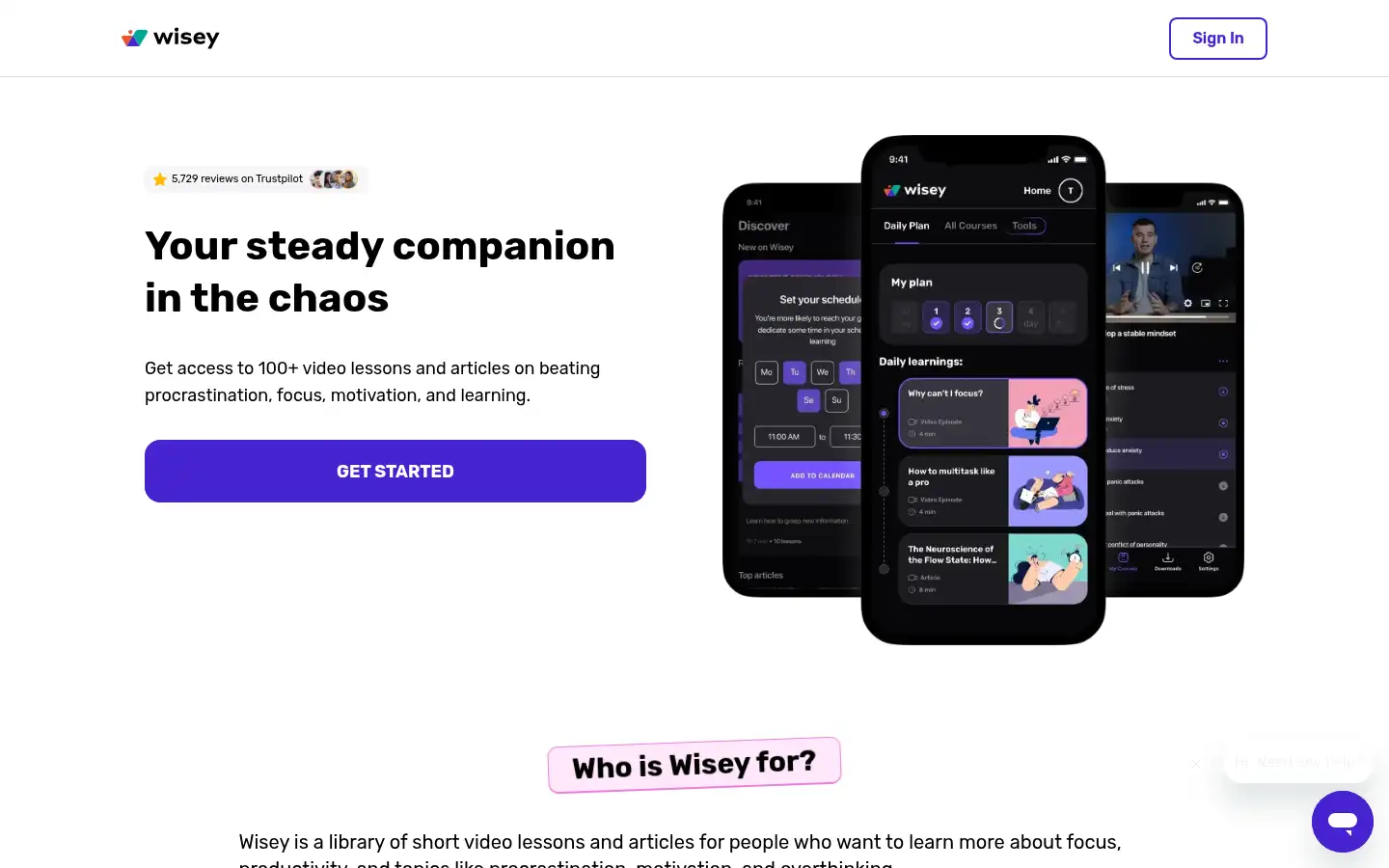 Screenshot of wisey.app