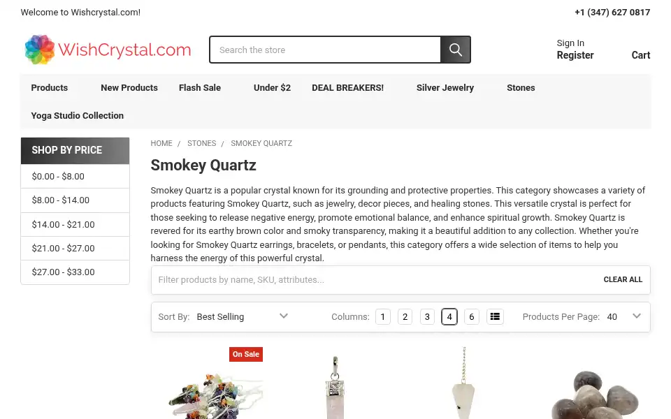 Screenshot of wishcrystal.com