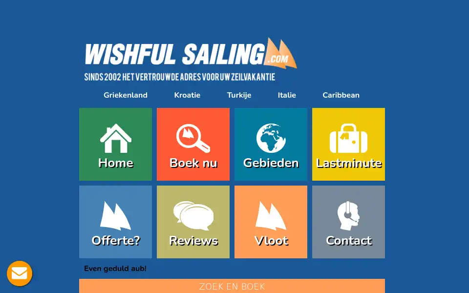 Screenshot of wishfulsailing.nl
