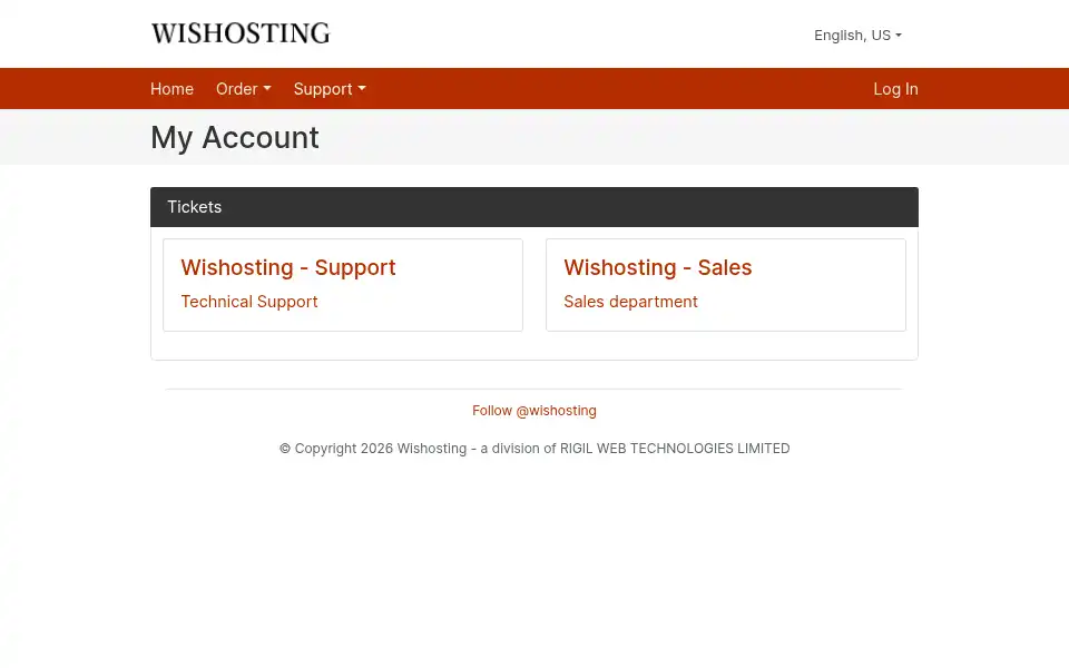 Screenshot of wishosting.com