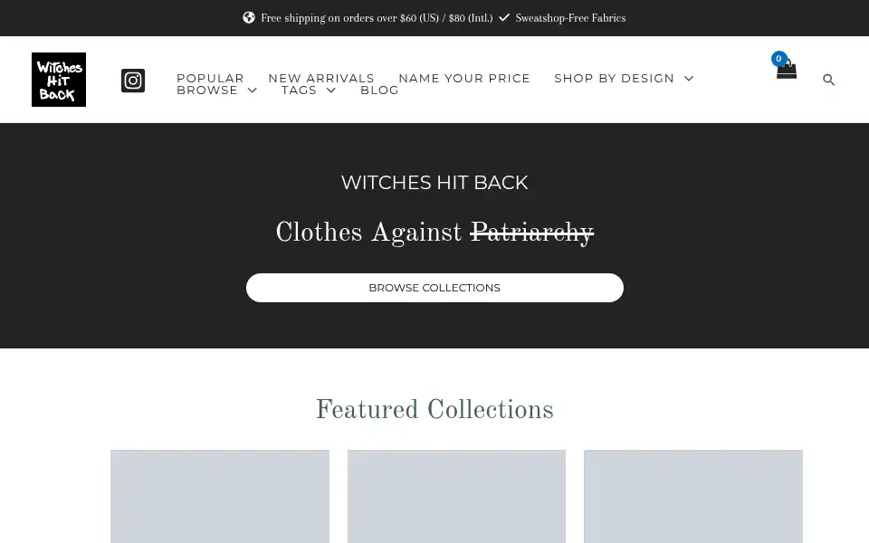 Screenshot of witcheshitback.com