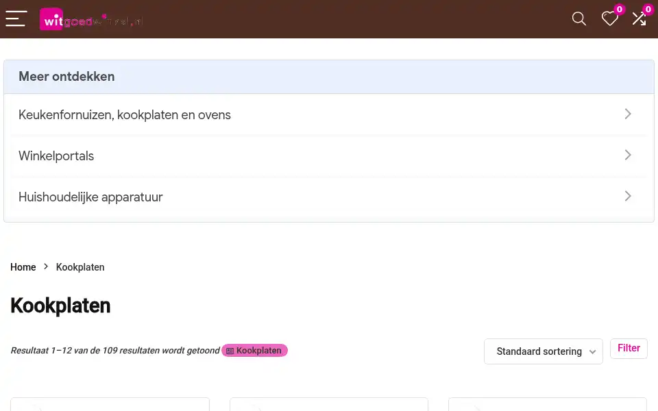 Screenshot of witgoedwinkel.nl
